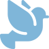 Peace symbol, blue dove silhouette